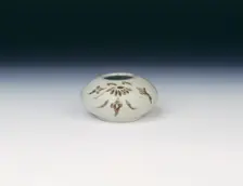 Waterpot with floral sprays in underglaze brown splash, early Choson dynasty, Korea, 16th century. Creator: Unknown