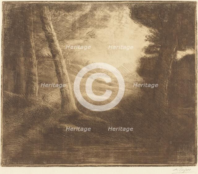 Water's Edge by Morning Light (Au bord de l'eau (Effet du matin)). Creator: Alphonse Legros.