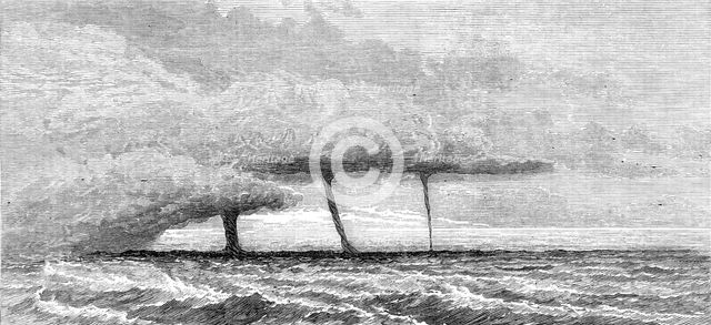 Waterspouts in the Mediterranean, 1872. Creator: Unknown.
