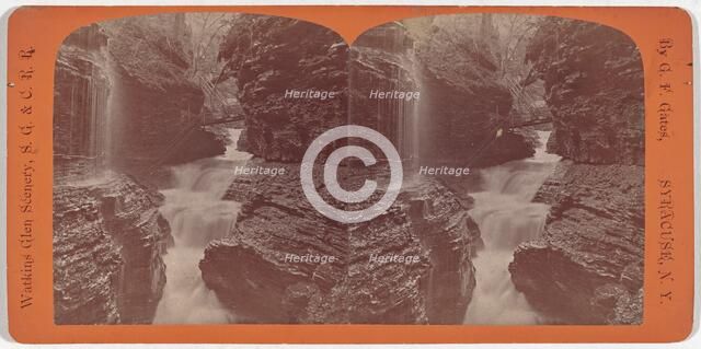 Watkins Glen Scenery, Rainbow Falls and Triple Cascades, c. 1860. Creator: George F. Gates.