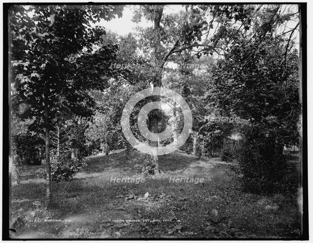 Waukesha, Wis., Indian mounds, Cutler's Park, between 1880 and 1899. Creator: Unknown.
