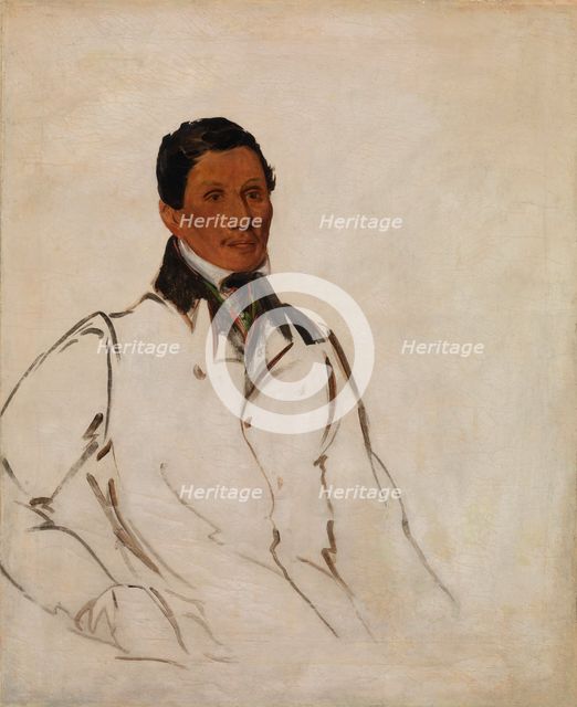Waun-naw-con, The Dish (John W. Quinney), a Missionary Preacher, 1836. Creator: George Catlin.