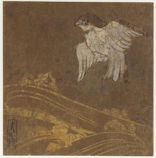 Waves and bird, Edo period, late 16th-early 17th century. Creator: Hon'ami Kôetsu