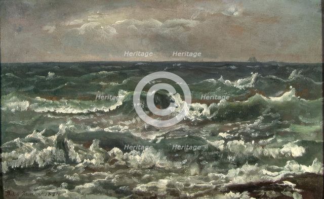 Waves and Breakers in the Bay of Naples, 1821. Creator: Johan Christian Dahl.