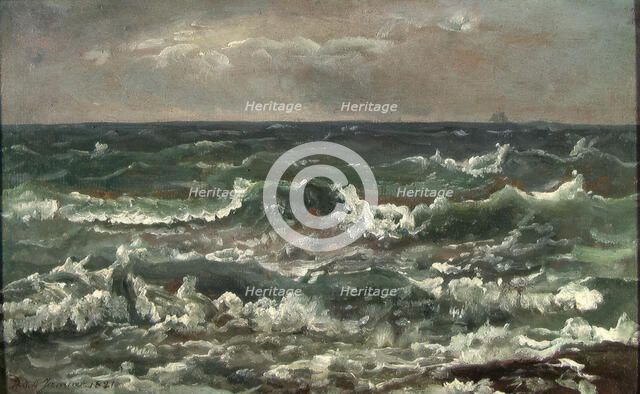 Waves and Breakers in the Bay of Naples, 1821. Creator: Johan Christian Dahl.