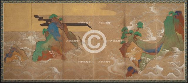 Waves at Matsushima, 17th century. Creator: Sôtatsu.