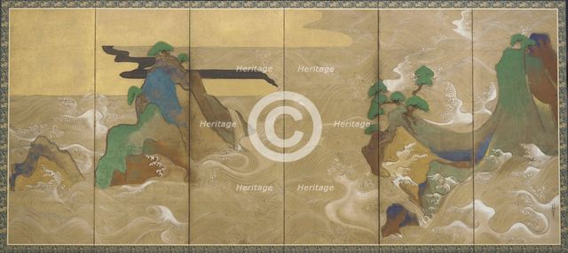 Waves at Matsushima, Early 17th cen.. Artist: Sotatsu, Tawaraya (active Early 17th cen.)