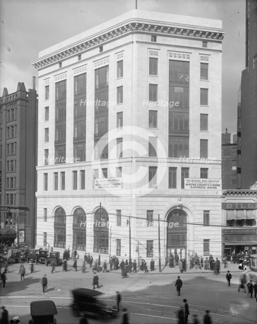 Wayne County and Home Savings Bank, Detroit, Mich., between 1900 and 1910. Creator: Unknown.