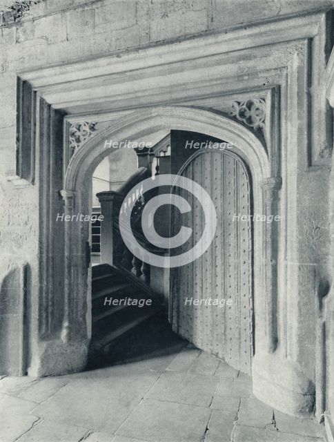 'Waynflete's North Door, with the Seventeenth-Century Stairs to Upper School and Antechapel', 1926. Artist: Unknown.