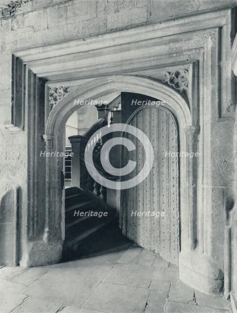 'Waynflete's North Door, with the Seventeenth-Century Stairs to Upper School and Antechapel', 1926. Artist: Unknown.