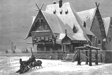 Wayside Inn in Russia; A Journey on the Volga 1875. Creator: Nicholas Rowe