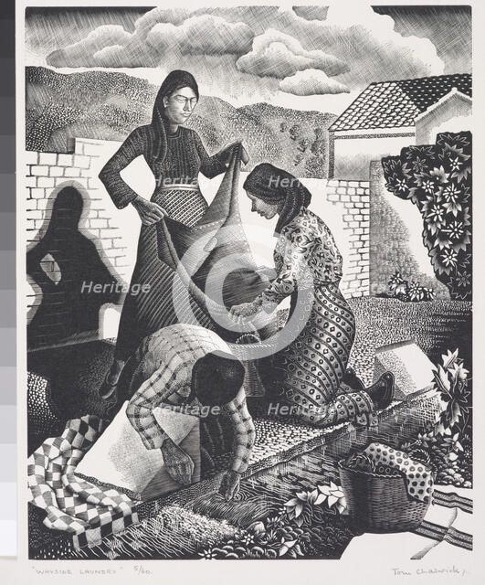 Wayside laundry, 1930s. Creator: Tom Chadwick.