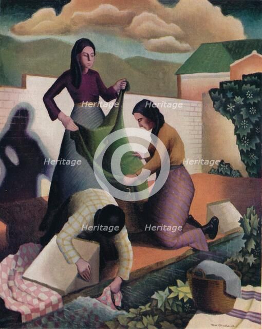 Wayside Laundry, 1935, (1937). Artist: Tom Chadwick