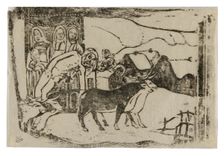 Wayside Shrine in Brittany, from the Suite of Late Wood-Block Prints, 1898/99. Creator: Paul Gauguin
