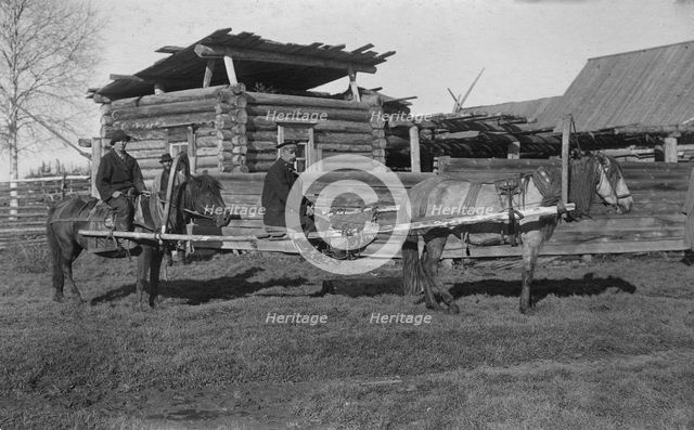 Ways of traveling on the roads of Mountain Shoria, Cradle, 1913. Creator: GI Ivanov.
