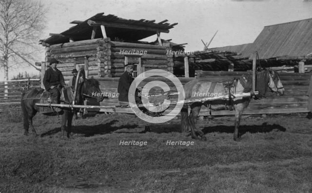 Ways of traveling on the roads of Mountain Shoria, Cradle, 1913. Creator: GI Ivanov.