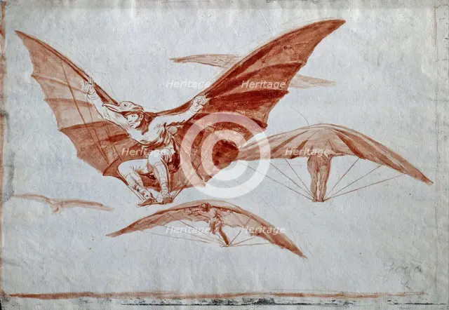 Ways of Flying, 1816. Artist: Goya, Francisco, de (1746-1828)