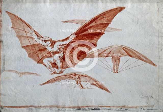 Ways of Flying, 1816. Artist: Goya, Francisco, de (1746-1828)