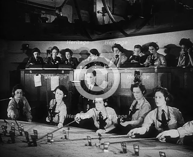 WAAF Plotters Working With Plotting Equipment, 1940. Creator: British Pathe Ltd.