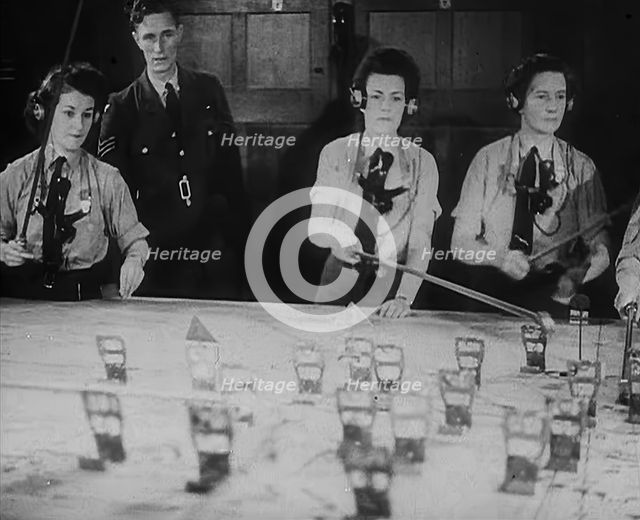 WAAF Plotters Working With Plotting Equipment, 1940. Creator: British Pathe Ltd.