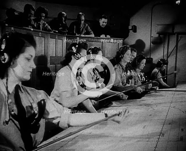 WAAF Plotters Working With Plotting Equipment, 1940. Creator: British Pathe Ltd.