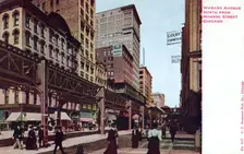 Wabash Avenue, looking north from Monroe Street, Chicago, Illinois, USA, 1907