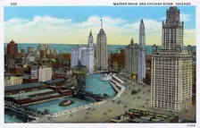 Wacker Drive and the Chicago River, Chicago, Illinois, USA, 1927