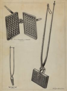 Waffle Iron, c. 1936. Creator: Holger Hansen