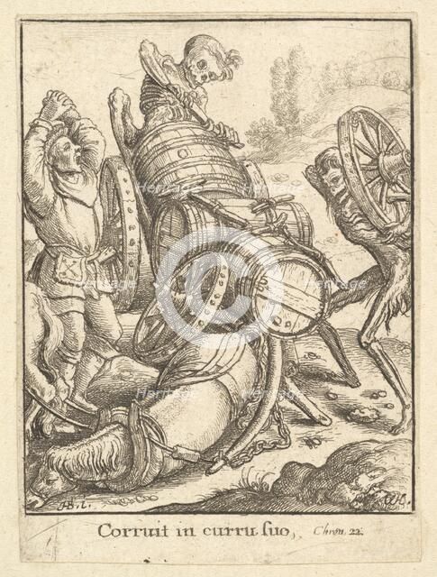 Waggoner, from the Dance of Death, 1651. Creator: Wenceslaus Hollar.