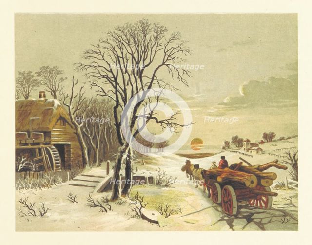 Wagon-load of logs, 1853. Creator: Unknown.