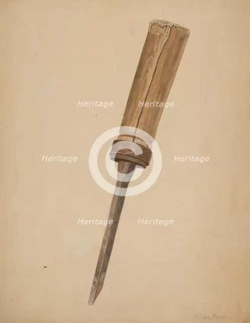Wagon Maker's Chisel, c. 1942. Creator: William Frank.
