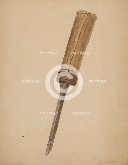Wagon Maker's Chisel, c. 1942. Creator: William Frank.
