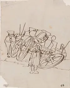 Wagon With Broken Wheel. Creator: William Williams