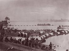 Wagon Train at Port Royal, Rappahannock River, 1861-65. Creator: Andrew Joseph Russell
