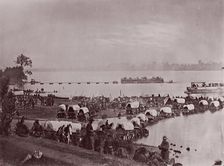 Wagon Train at Port Royal, Rappahannock River, 1861-65. Creator: Andrew Joseph Russell