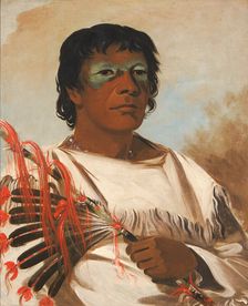 Wah-pe-kée-suck, White Cloud (called the Prophet), Adviser to Black Hawk, 1832. Creator: George Catlin