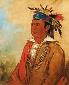 Wah-pón-jee-a, The Swan, a Warrior, 1830. Creator: George Catlin
