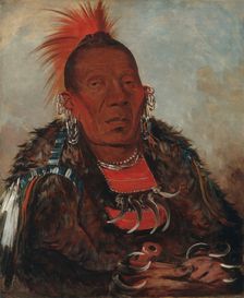 Wah-ro-née-sah, The Surrounder, Chief of the Tribe, 1832. Creator: George Catlin