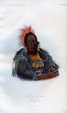 Wah-ro-nee-sah The Surrounder, An Otoe Chief 1848.Artist: Harris