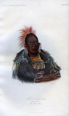Wah-ro-nee-sah The Surrounder, An Otoe Chief 1848.Artist: Harris
