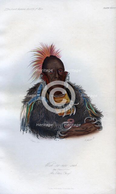 'Wah-ro-nee-sah', The Surrounder, An Otoe Chief', 1848.Artist: Harris