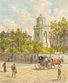 Währinger Straße in Vienna (with the tower of the Ferdinand water pipe), undated. Creator: Franz Gerasch
