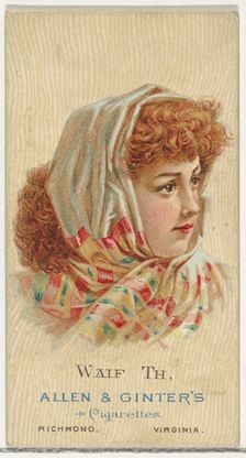 Waif Th, from World's Beauties, Series 2 (N27) for Allen & Ginter Cigarettes, 1888., 1888. Creator: Allen & Ginter