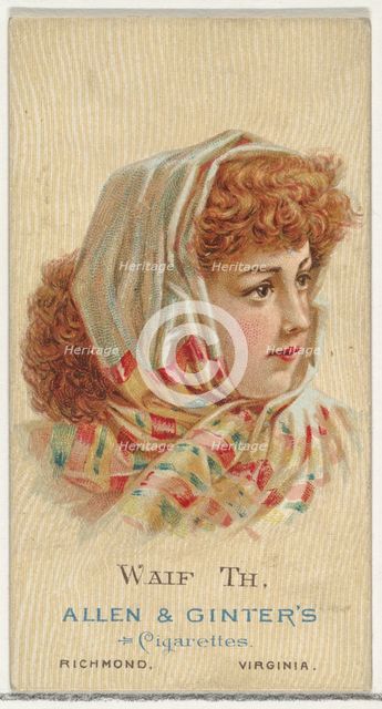 Waif Th, from World's Beauties, Series 2 (N27) for Allen & Ginter Cigarettes, 1888., 1888. Creator: Allen & Ginter.