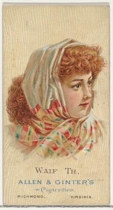 Waif Th, from World's Beauties, Series 2 (N27) for Allen & Ginter Cigarettes, 1888., 1888. Creator: Allen & Ginter