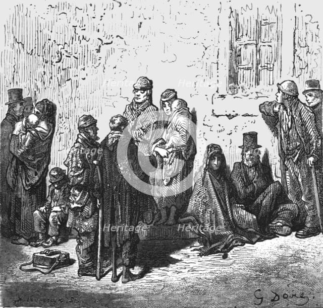 'Waifs and Strays', 1872.  Creator: Gustave Doré.