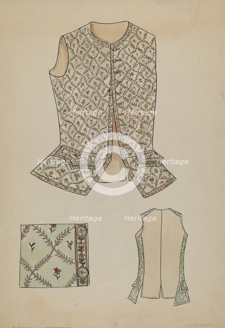Waistcoat, 1935/1942. Creator: Lillian Causey.