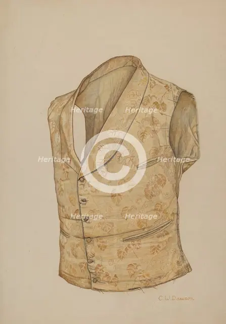 Waistcoat, c. 1941. Creator: Clarence W Dawson.