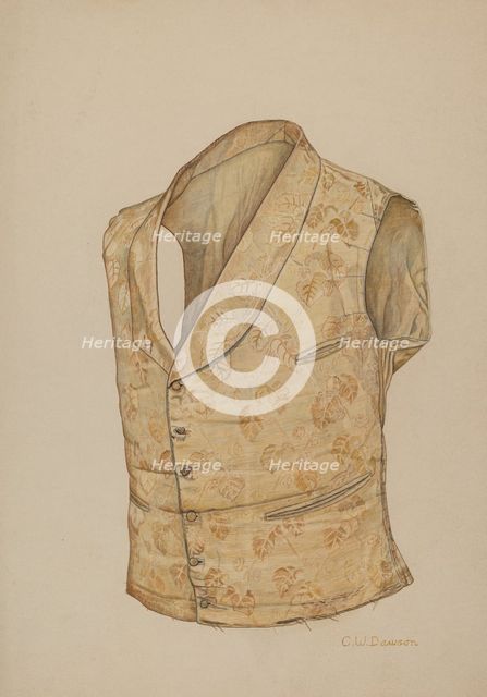 Waistcoat, c. 1941. Creator: Clarence W Dawson.