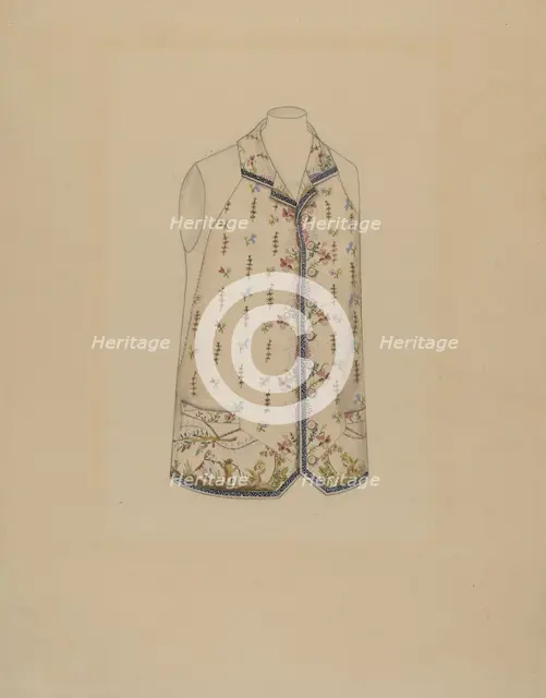 Waistcoat, c. 1936. Creator: Nancy Crimi.